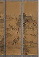 Scenes from the cycle of life, Ten-panel screen; ink an color on paper, Korea